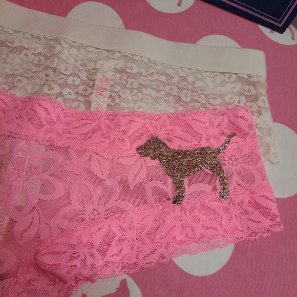 VS PINK 2pk Lace Cheekster Panties Size M 💗 - Picture 2 of 7
